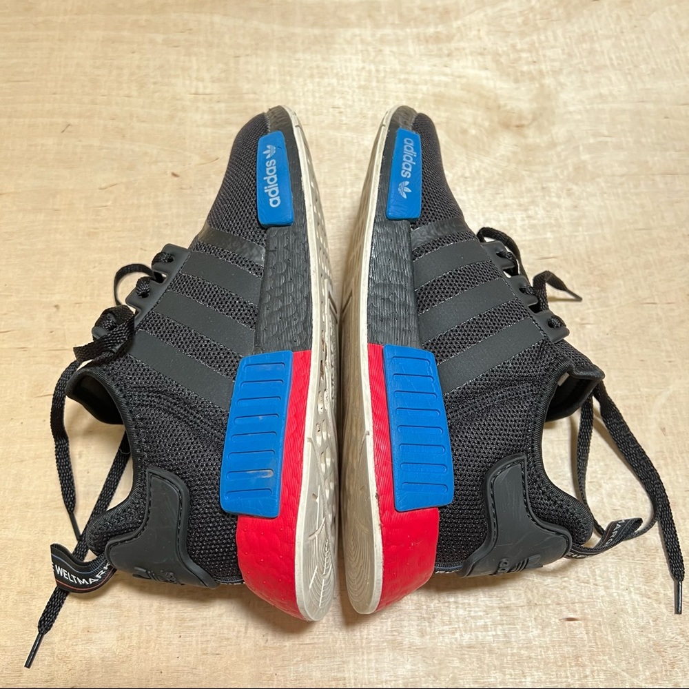 Adidas Originals NMD R1 Core Black Lush Red Boost Running Shoes Size 7